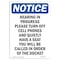 Signmission OSHA Notice, 5" Height, Hearing In Progress Please Turn Sign, 5" X 3.5", Portrait OS-NS-D-35-V-13357 - alternate 1